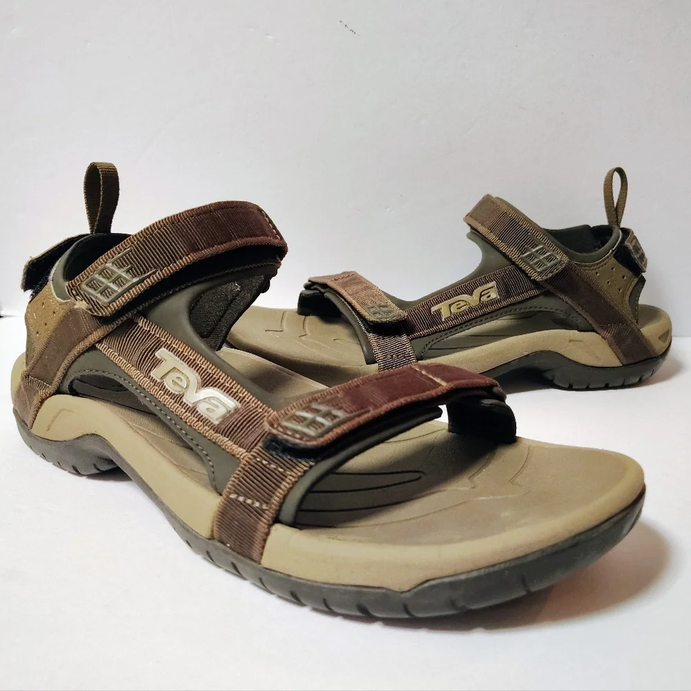 Teva Men's Tanza Brown Trail Outdoor Adjustable Hiking Sandals Size 11